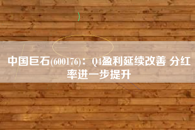 中国巨石(600176)：Q4盈利延续改善 分红率进一步提升
