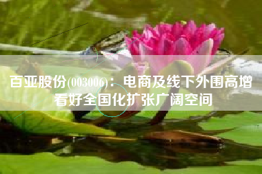 百亚股份(003006)：电商及线下外围高增 看好全国化扩张广阔空间