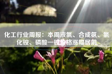 化工行业周报：本周液氯、合成氨、氯化铵、磷酸一铵价格涨幅居前
