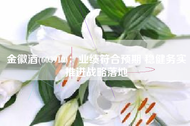 金徽酒(603919)：业绩符合预期 稳健务实推进战略落地