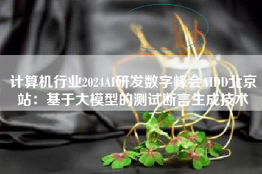 计算机行业2024AI研发数字峰会AIDD北京站：基于大模型的测试断言生成技术