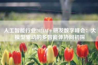 人工智能行业2024AI+研发数字峰会：大模型驱动的多智能体协同初探