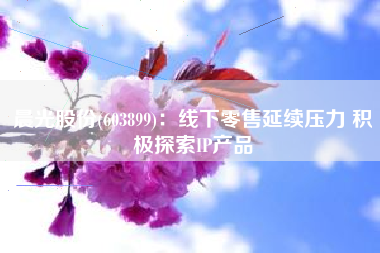 晨光股份(603899)：线下零售延续压力 积极探索IP产品