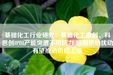 基础化工行业研究：基础化工赢创、科思创IPDI产能突遭不可抗力 短期供给扰动有望推动价格上涨
