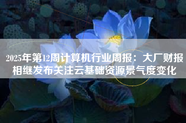 2025年第12周计算机行业周报：大厂财报相继发布关注云基础资源景气度变化