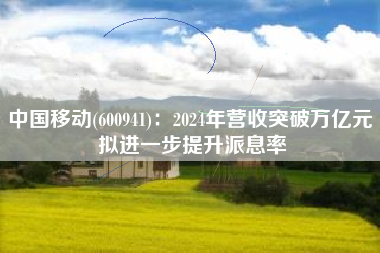 中国移动(600941)：2024年营收突破万亿元 拟进一步提升派息率