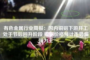 有色金属行业周报：国内铜铝下游开工处于节后回升阶段 铜铝价格预计走势偏强为主