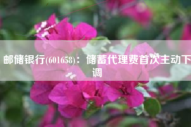 邮储银行(601658)：储蓄代理费首次主动下调