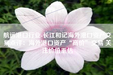 航运港口行业-长江和记海外港口资产交易点评：海外港口资产“高价”交易 关注价值重估