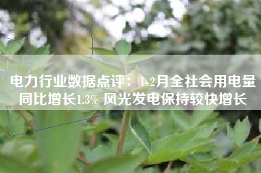 电力行业数据点评：1-2月全社会用电量同比增长1.3% 风光发电保持较快增长