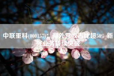 中联重科(000157)：海外营收占比超50% 新兴业务持续突破