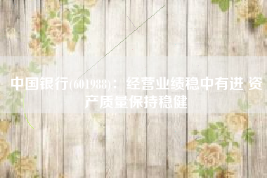 中国银行(601988)：经营业绩稳中有进 资产质量保持稳健