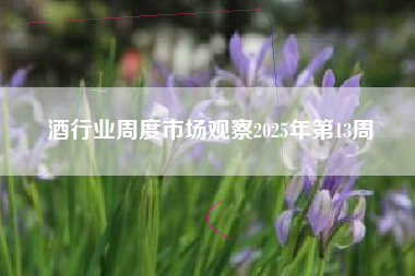 酒行业周度市场观察2025年第13周