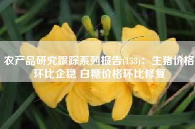 农产品研究跟踪系列报告(153)：生猪价格环比企稳 白糖价格环比修复