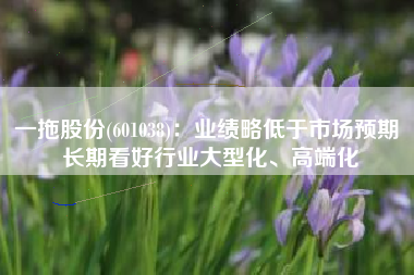 一拖股份(601038)：业绩略低于市场预期 长期看好行业大型化、高端化