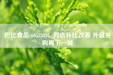 巴比食品(605338)：同店环比改善 外延并购再下一城