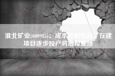 淮北矿业(600985)：成本控制优异、在建项目逐步投产将增厚业绩
