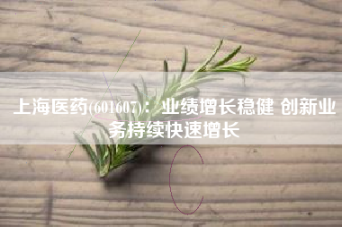 上海医药(601607)：业绩增长稳健 创新业务持续快速增长