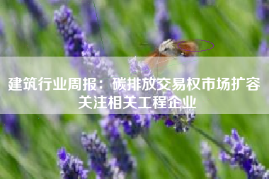 建筑行业周报：碳排放交易权市场扩容 关注相关工程企业