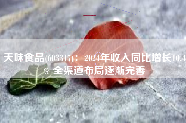 天味食品(603317)：2024年收入同比增长10.4% 全渠道布局逐渐完善