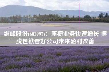 继峰股份(603997)：座椅业务快速增长 摆脱包袱看好公司未来盈利改善