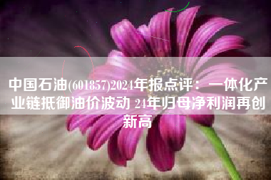 中国石油(601857)2024年报点评：一体化产业链抵御油价波动 24年归母净利润再创新高