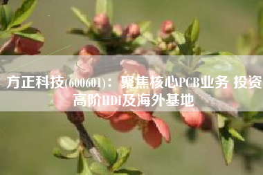 方正科技(600601)：聚焦核心PCB业务 投资高阶HDI及海外基地