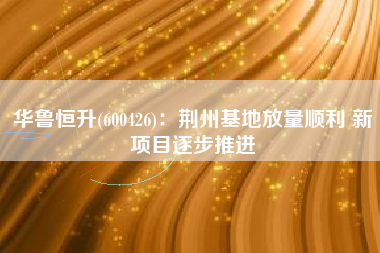 华鲁恒升(600426)：荆州基地放量顺利 新项目逐步推进