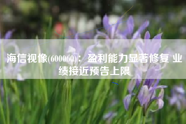 海信视像(600060)：盈利能力显著修复 业绩接近预告上限