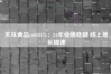 天味食品(603317)：24年业绩稳健 线上增长提速