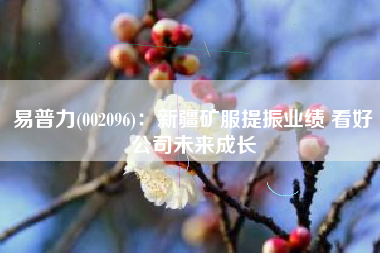 易普力(002096)：新疆矿服提振业绩 看好公司未来成长
