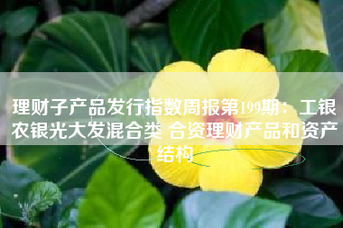 理财子产品发行指数周报第199期：工银农银光大发混合类 合资理财产品和资产结构