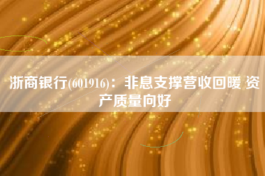 浙商银行(601916)：非息支撑营收回暖 资产质量向好
