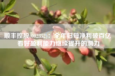 顺丰控股(002352)：全年归母净利破百亿 看好盈利能力继续提升的潜力