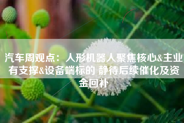 汽车周观点：人形机器人聚焦核心&主业有支撑&设备端标的 静待后续催化及资金回补