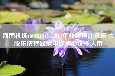 海南机场(600515)：2024年业绩预计承压 大股东增持显示中线信心优于大市