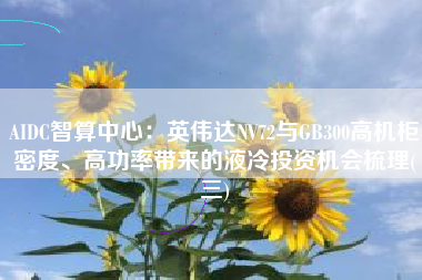 AIDC智算中心：英伟达NV72与GB300高机柜密度、高功率带来的液冷投资机会梳理(三)