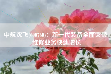 中航沈飞(600760)：新一代装备全面突破 维修业务快速增长