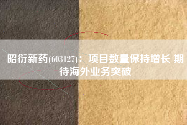 昭衍新药(603127)：项目数量保持增长 期待海外业务突破