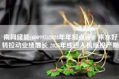 南网储能(600995)2024年年报点评：来水好转拉动业绩增长 2025年或进入机组投产期