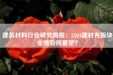 建筑材料行业研究周报：25Q1建材各版块业绩如何展望？