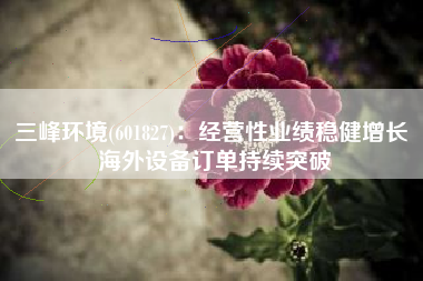 三峰环境(601827)：经营性业绩稳健增长 海外设备订单持续突破
