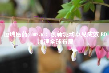 恒瑞医药(600276)：创新驱动卓见成效 BD加速全球布局