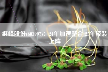 继峰股份(603997)：24年加速整合 25年轻装上阵