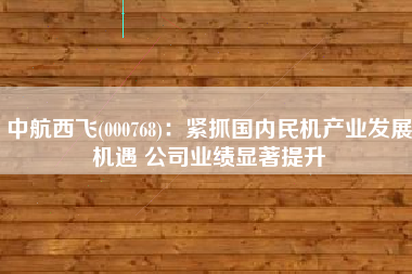 中航西飞(000768)：紧抓国内民机产业发展机遇 公司业绩显著提升