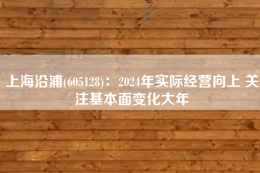 上海沿浦(605128)：2024年实际经营向上 关注基本面变化大年