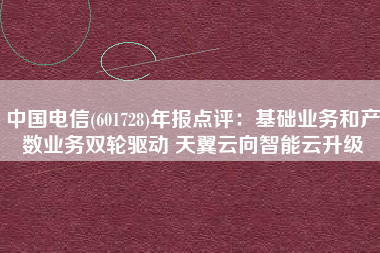 中国电信(601728)年报点评：基础业务和产数业务双轮驱动 天翼云向智能云升级