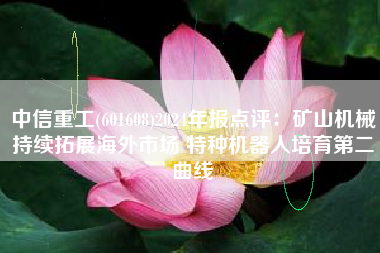中信重工(601608)2024年报点评：矿山机械持续拓展海外市场 特种机器人培育第二曲线