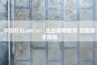 中国巨石(600176)：走出周期底部 迎新需求周期