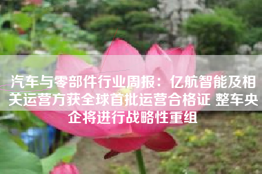 汽车与零部件行业周报：亿航智能及相关运营方获全球首批运营合格证 整车央企将进行战略性重组